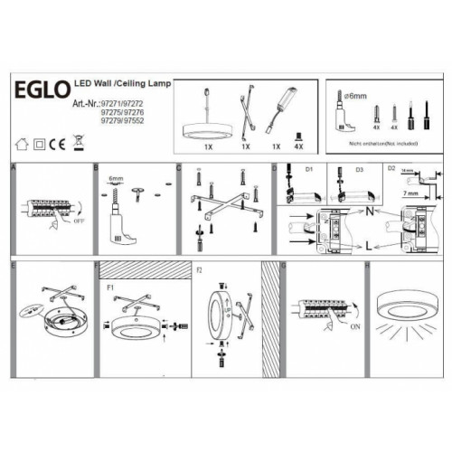 Стельовий світильник Eglo FUEVA 97552