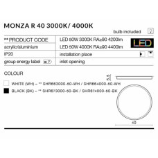 Стельовий світильник AZzardo MONZA R 40 AZ2264 (SHR66400050WH)