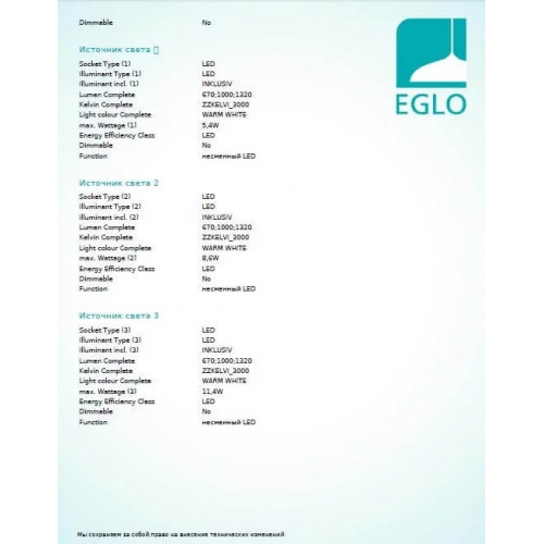 Люстра Eglo ELGVERO 98676