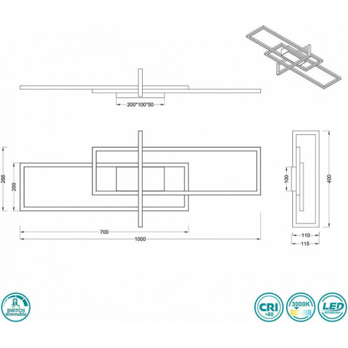 Стельовий світильник Trio SALINAS 620310308