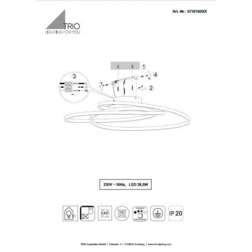 Люстра Trio GALE 673916007