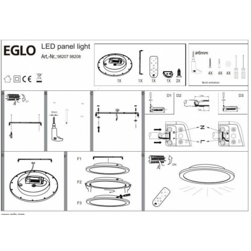 Стельовий світильник Eglo SARSINA-A 98208