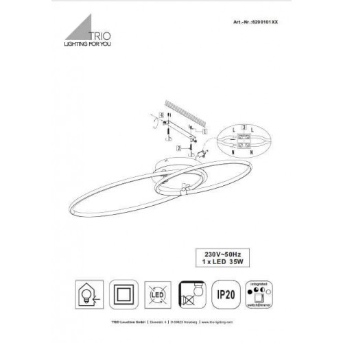 Люстра Trio AVUS 629010107