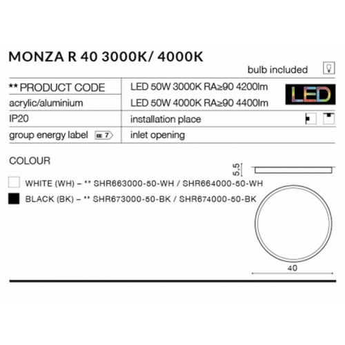 Стельовий світильник AZzardo MONZA R 40 AZ2266 (SHR67400050BK)