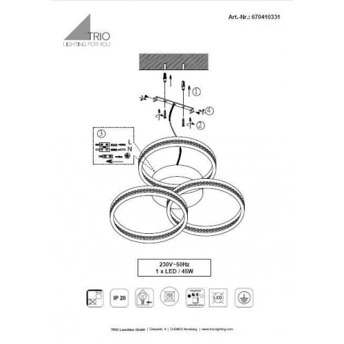 Люстра TRIO LINCOLN 670410331