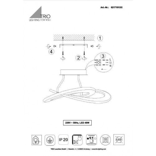 Люстра Trio OAKLAND 621710142