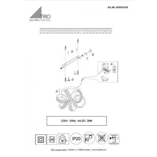 Люстра Trio CARRERA 625010132