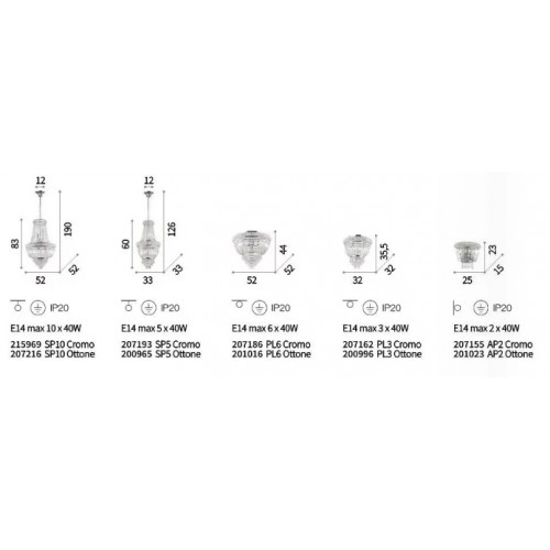 Люстра Ideal Lux DUBAI 207186
