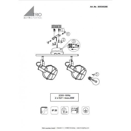Люстра Trio MADRAS 805300288
