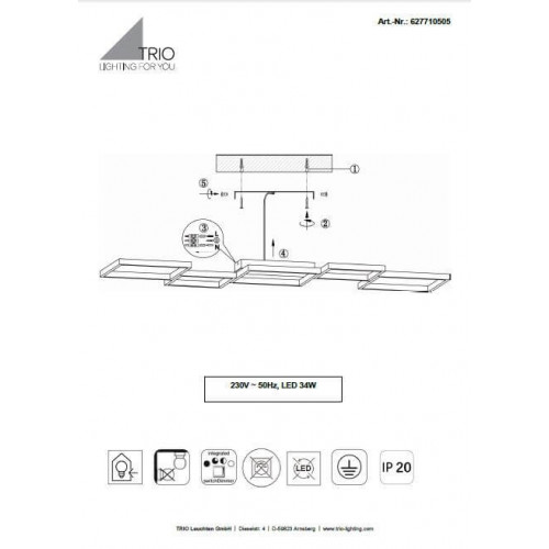 Люстра Trio SORRENTO 627710532