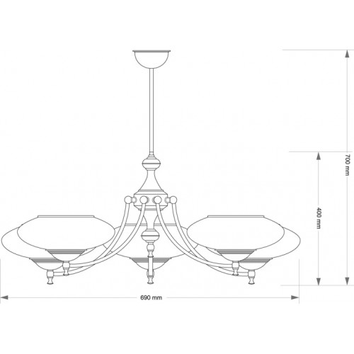 Люстра Kutek SAN MARINO KLOSZ SAN-ZW-5(Z)CR