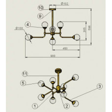 Люстра Pikart WHITE BERRIES 6272-2 Люстра Pikart WHITE BERRIES 6272-2