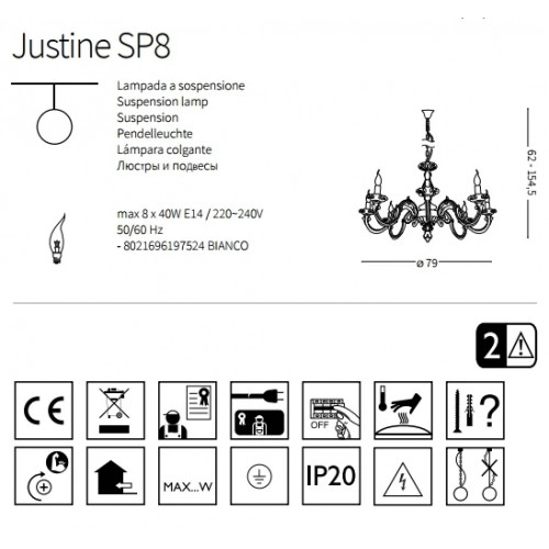 Люстра Ideal Lux JUSTINE 197524