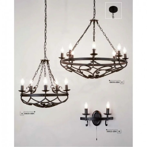 Люстра Searchlight CARTWHEEL 8908-8BK