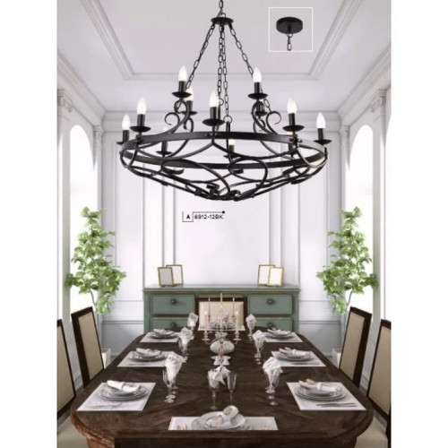 Люстра Searchlight CARTWHEEL 8912-12BK