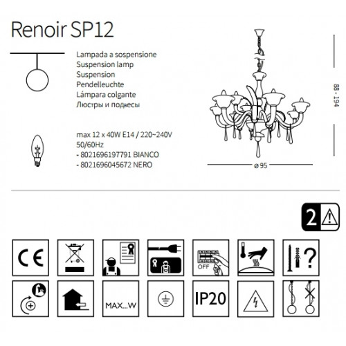 Люстра Ideal Lux RENOIR 197791