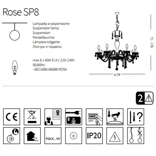 Люстра Ideal Lux ROSE 166889