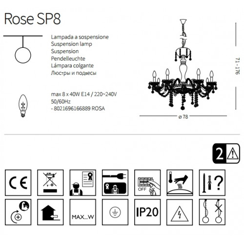 Люстра Ideal Lux ROSE 166889