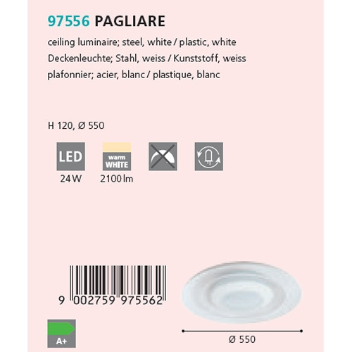 Стельовий світильник Eglo PAGLIARE 97556