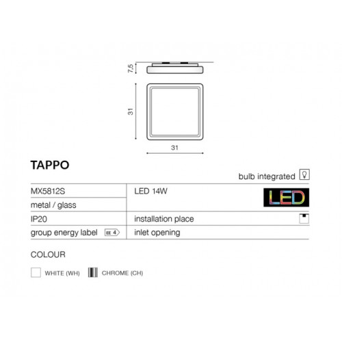 Стельовий світильник AZzardo TAPPO AZ0754 (MX5812SCH)