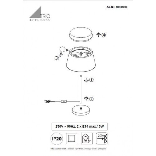 Настільна лампа Trio BARONESS 508900242