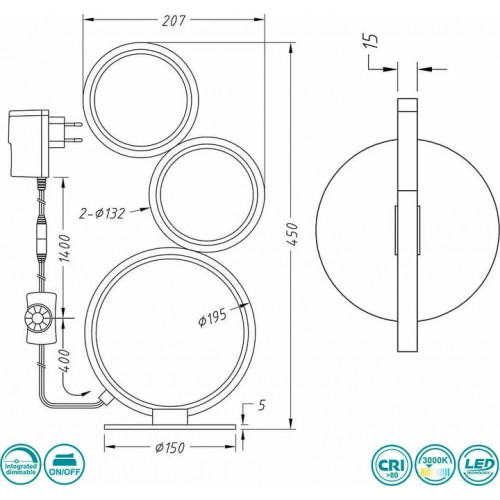 Настільна лампа Trio RONDO 522610389