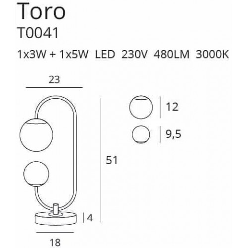 Настільна лампа MAXlight TORO T0041