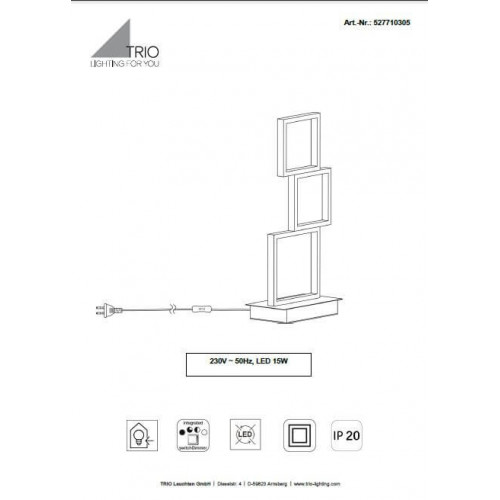 Настільна лампа Trio SORRENTO 527710305