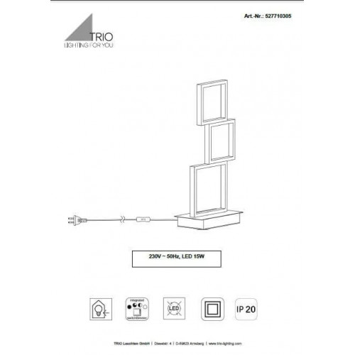 Настільна лампа Trio SORRENTO 527710332
