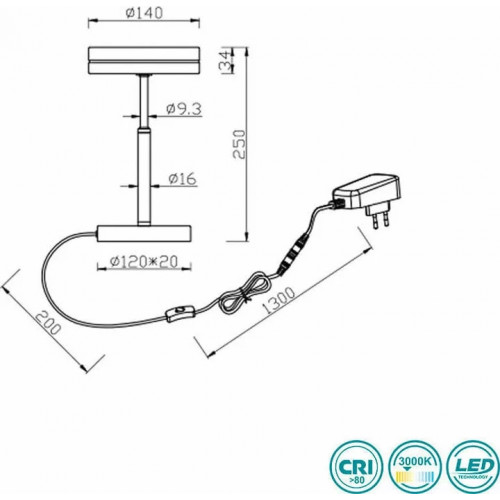 Настільна лампа Trio FRANKLIN 526510107