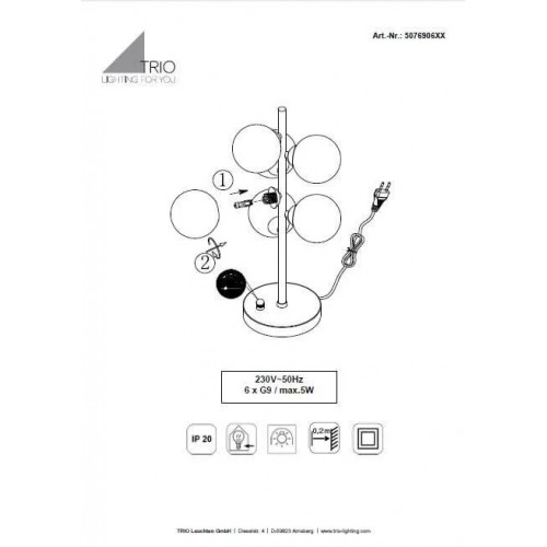 Настільна лампа Trio ALICIA 507690606