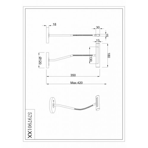 Настільна лампа Trio CURTIS 579790108