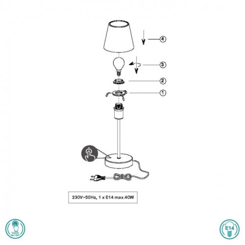 Настільна лампа Trio LUIS II 595700106