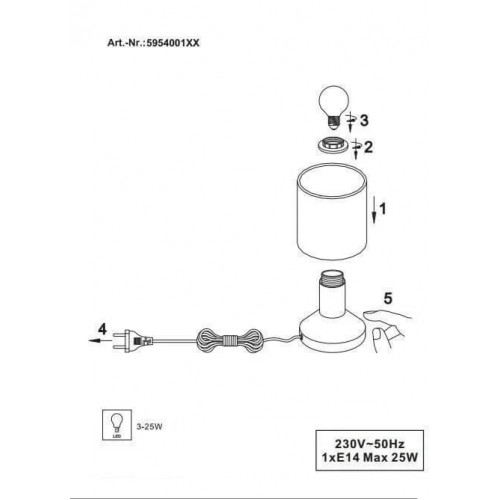 Настільна лампа Trio GARDA 595400189