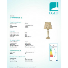 Настільна лампа Eglo THORNHILL 1 43243