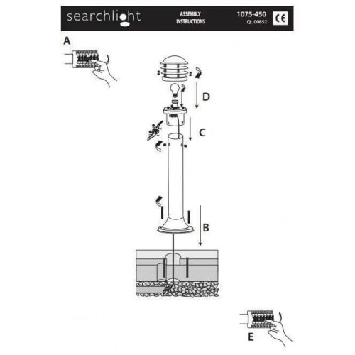 Світильник вуличний Searchlight 1076-730 BOLLARDS