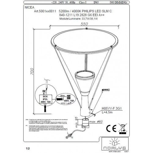 Світильник вуличний Norlys 5001GR NICE