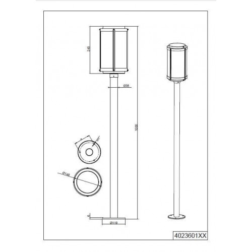 Світильник вуличний Trio 402360142 TANARO