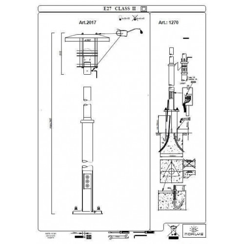 Світильник вуличний Norlys 2017B STOCKHOLM