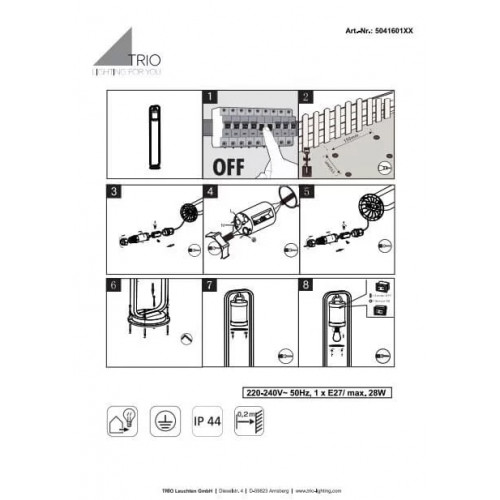 Світильник вуличний Trio 504160124 SAMBESI
