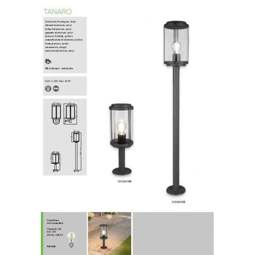 Світильник вуличний Trio 402360142 TANARO