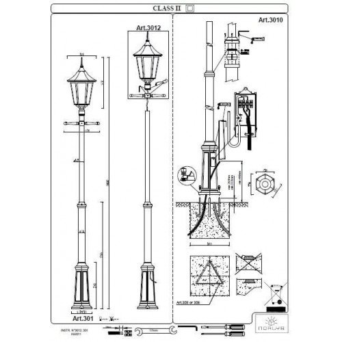 Світильник вуличний Norlys 3012B MODENA
