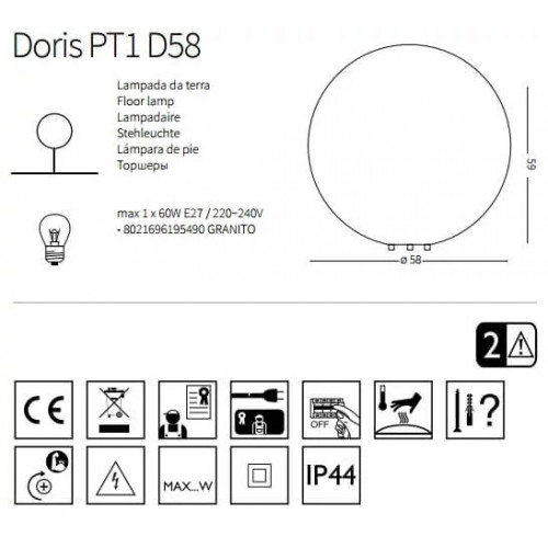 Світильник вуличний Ideal Lux 214009 DORIS