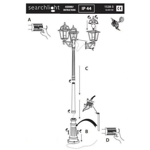 Світильник вуличний Searchlight 1528-3 NEW ORLEANS