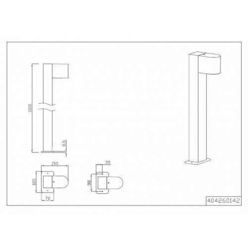 Світильник вуличний Trio 404260142 ROYA