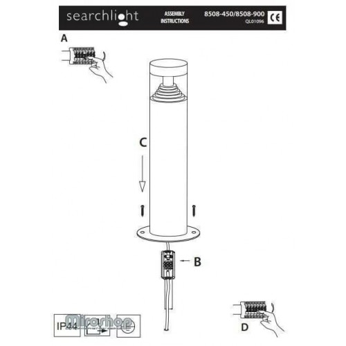 Світильник вуличний Searchlight 8508-900 BROOKLYN
