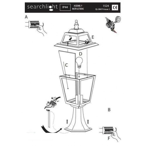 Світильник вуличний Searchlight 1524 NEW ORLEANS