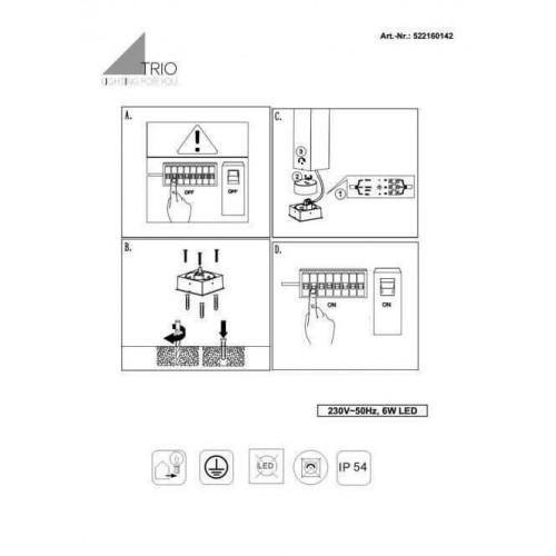 Світильник вуличний Trio 522160142 EBRO