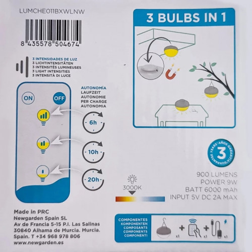 Світильник вуличний Newgarden LUMCHE011BXWLNW CHERRY, білий