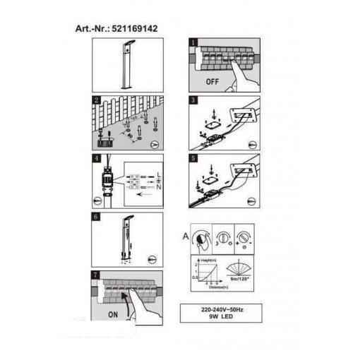 Світильник вуличний Trio 521169142 PEARL